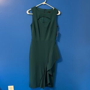 Betsy & Adam Teal Asymmetrical Dress